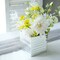 SILVER 2 Square 5" Metallic Ceramic Cube Planter Boxes Flower PLANT POTS
